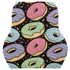 Colorful Donut Seamless Pattern On Black Vector Car Seat Back Cushion  by Sobalvarro