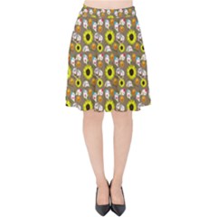 Hawaii Ghost Beige Velvet High Waist Skirt by snowwhitegirl