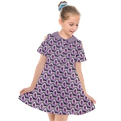 Flowers Pattern Kids  Short Sleeve Shirt Dress by Sparkle
