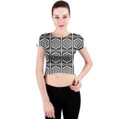 Mandala Pattern Crew Neck Crop Top by Sparkle