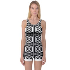 Optical Illusion One Piece Boyleg Swimsuit by Sparkle