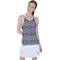 Mandala Pattern Racer Back Mesh Tank Top by Sparkle