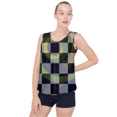 Circle Checks Bubble Hem Chiffon Tank Top by Sparkle
