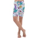 Set Cute Mermaid Seaweeds Marine Inhabitants Kids  Lightweight Velour Cropped Yoga Leggings View1