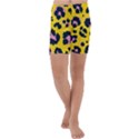 Leopard Print Seamless Pattern Kids  Lightweight Velour Capri Yoga Leggings View1