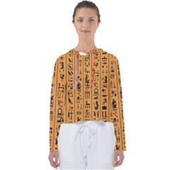 Egyptian Hieroglyphs Ancient Egypt Letters Papyrus Background Vector Old Egyptian Hieroglyph Writing Women s Slouchy Sweat by Wegoenart