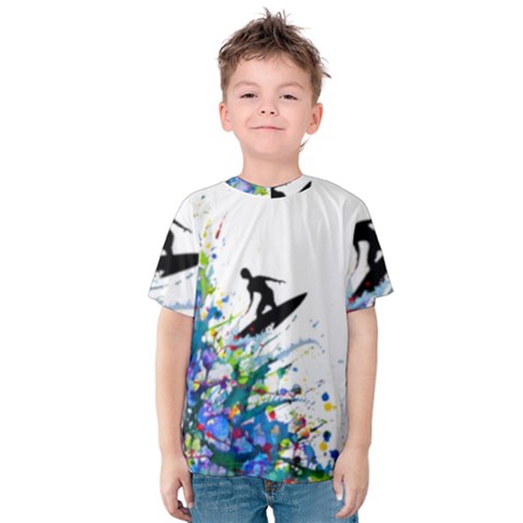 Nature Surfing Kids  Cotton Tee by Sparkle