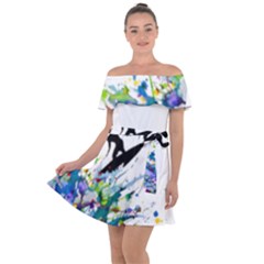 Nature Surfing Off Shoulder Velour Dress by Sparkle