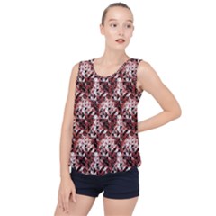 Digital Checkboard Bubble Hem Chiffon Tank Top by Sparkle