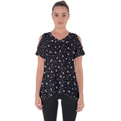 Black And White Intricate Geometric Print Cut Out Side Drop Tee by dflcprintsclothing