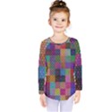 Random Colors Hexagon Kids  Long Sleeve Tee View1