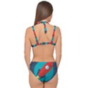 Rocket With Science Related Icons Image Double Strap Halter Bikini Set View2