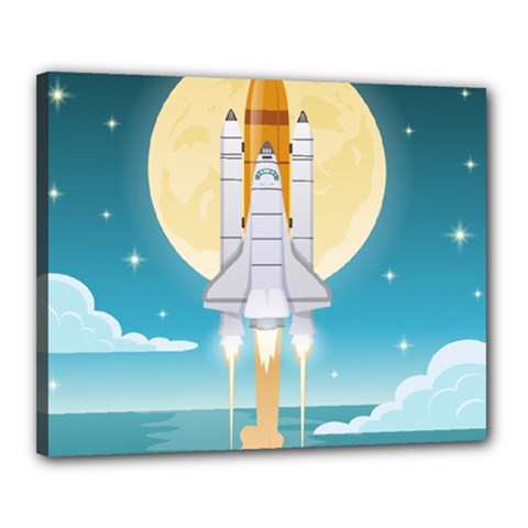 Space Exploration Illustration Canvas 20  X 16  (stretched) by Vaneshart