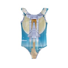 Space Exploration Illustration Kids  Frill Swimsuit by Vaneshart