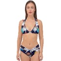 Boy Spaceman Space Rocket Ufo Planets Stars Double Strap Halter Bikini Set View1