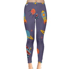 Space Seamless Pattern Inside Out Leggings by Vaneshart
