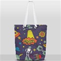 Vector Flat Space Design Background With Text Full Print Rope Handle Tote (Small) View2