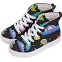 Seamless Pattern With Space Objects Ufo Rockets Aliens Hand Drawn Elements Space Kids  Hi-Top Skate Sneakers View2