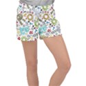 Seamless Pattern Vector With Funny Robots Cartoon Velour Lounge Shorts View1