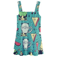 Seamless Pattern With Funny Monsters Cartoon Hand Drawn Characters Unusual Creatures Kids  Layered Skirt Swimsuit by Vaneshart