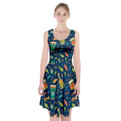 Brazil Musical Instruments Seamless Carnival Pattern Racerback Midi Dress by Vaneshart