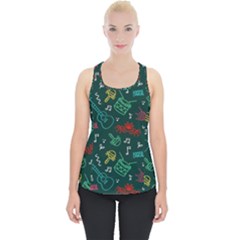 Guitars Musical Notes Seamless Carnival Pattern Piece Up Tank Top by Vaneshart
