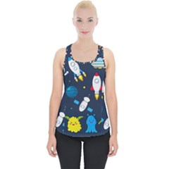 Big Set Cute Astronauts Space Planets Stars Aliens Rockets Ufo Constellations Satellite Moon Rover V Piece Up Tank Top by Vaneshart