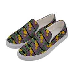Plumeria And Frangipani Temple Flowers Ornate Women s Canvas Slip Ons by pepitasart