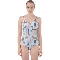 Pattern Sloth Woodland Cut Out Top Tankini Set by Vaneshart