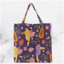 Exotic Seamless Pattern With Parrots Fruits Grocery Tote Bag View2