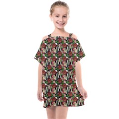 Swimmer 20s Teal Kids  One Piece Chiffon Dress by snowwhitegirl