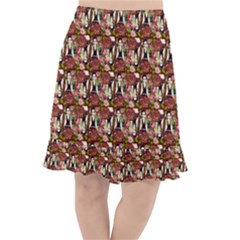 Swimmer 20s Burgundy Fishtail Chiffon Skirt by snowwhitegirl
