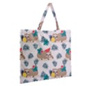 Cute Lazy Sloth Summer Fruit Seamless Pattern Zipper Large Tote Bag View2