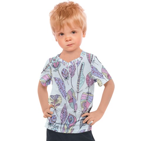 Vector Illustration Seamless Multicolored Pattern Feathers Birds Kids  Sports Tee by Vaneshart