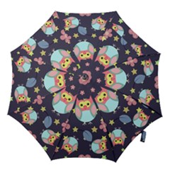 Owl Stars Pattern Background Hook Handle Umbrellas (large) by Vaneshart