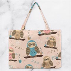 Seamless Pattern Owls Dream Cute Style Fabric Zipper Medium Tote Bag by Vaneshart