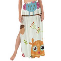 Forest Seamless Pattern With Cute Owls Maxi Chiffon Tie-up Sarong by Vaneshart