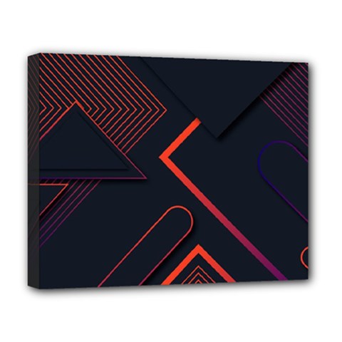 Gradient Geometric Shapes Dark Background Design Deluxe Canvas 20  X 16  (stretched) by Vaneshart