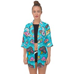 Cloud Seamless Pattern Open Front Chiffon Kimono by Vaneshart