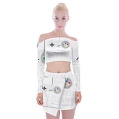 Ipaused2 Off Shoulder Top With Mini Skirt Set by ChezDeesTees