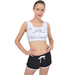 Ipaused2 V-back Sports Bra by ChezDeesTees