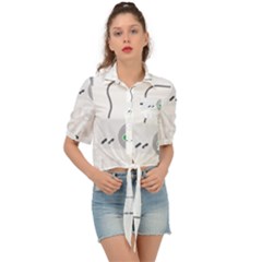 Ipaused2 Tie Front Shirt  by ChezDeesTees