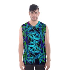 420 Ganja Pattern, Weed Leafs, Marihujana In Colors Men s Basketball Tank Top by Casemiro