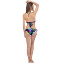 Trippy blocks, dotted geometric pattern Cross Front Halter Bikini Set View2