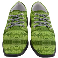 Watermelon Pattern, Fruit Skin In Green Colors Women Heeled Oxford Shoes by Casemiro