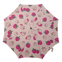 Seamless Strawberry Fruit Pattern Background Hook Handle Umbrellas (small) by Vaneshart