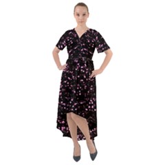 Digital Polka Front Wrap High Low Dress by Sparkle