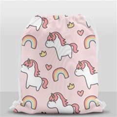 Cute-unicorn-rainbow-seamless-pattern-background Drawstring Bag (small) by Vaneshart