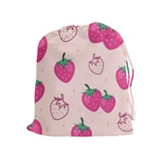 Seamless-strawberry-fruit-pattern-background Drawstring Pouch (xl) by Vaneshart