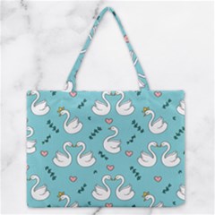 Elegant-swan-pattern-design Zipper Medium Tote Bag by Vaneshart